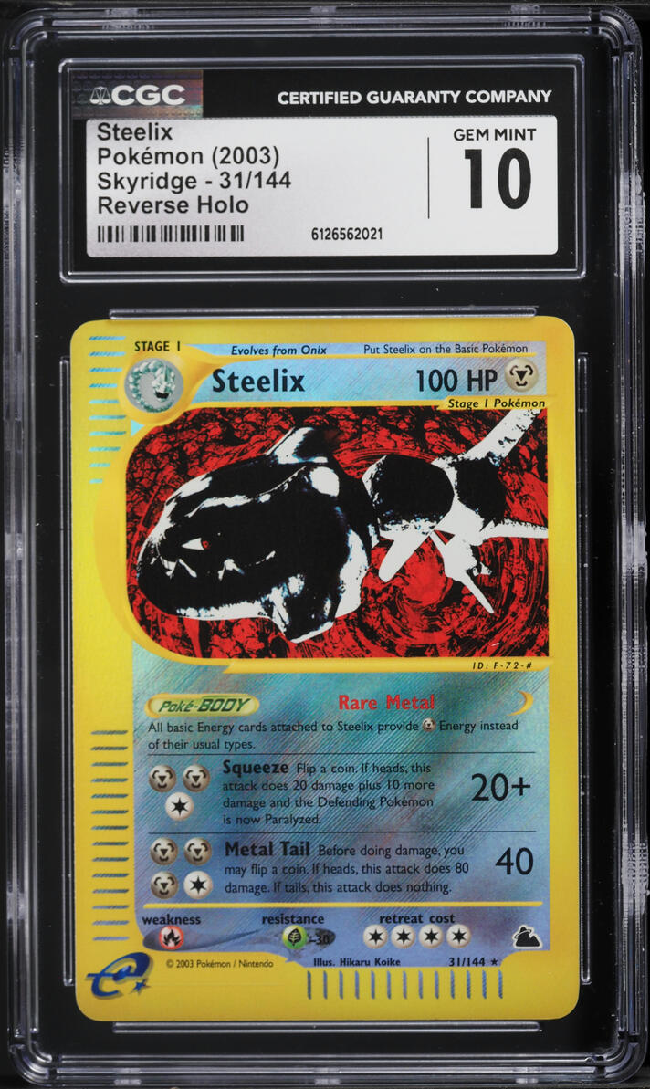 2003 Pokemon Skyridge Reverse Holo Steelix #31 CGC 10 GEM MINT