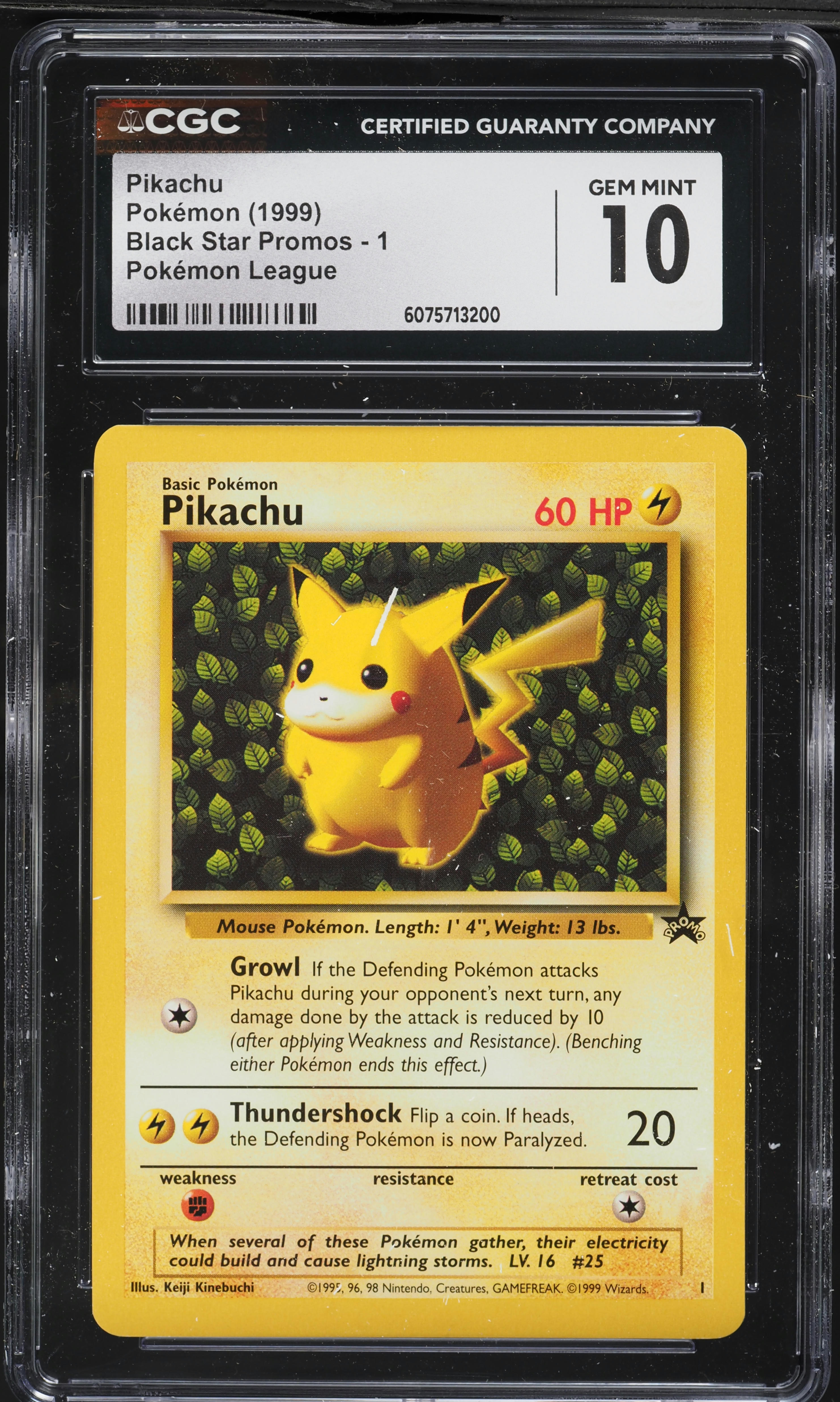 1999 Pokemon League Promo Pikachu #1 CGC 10 GEM MINT on Fanatics