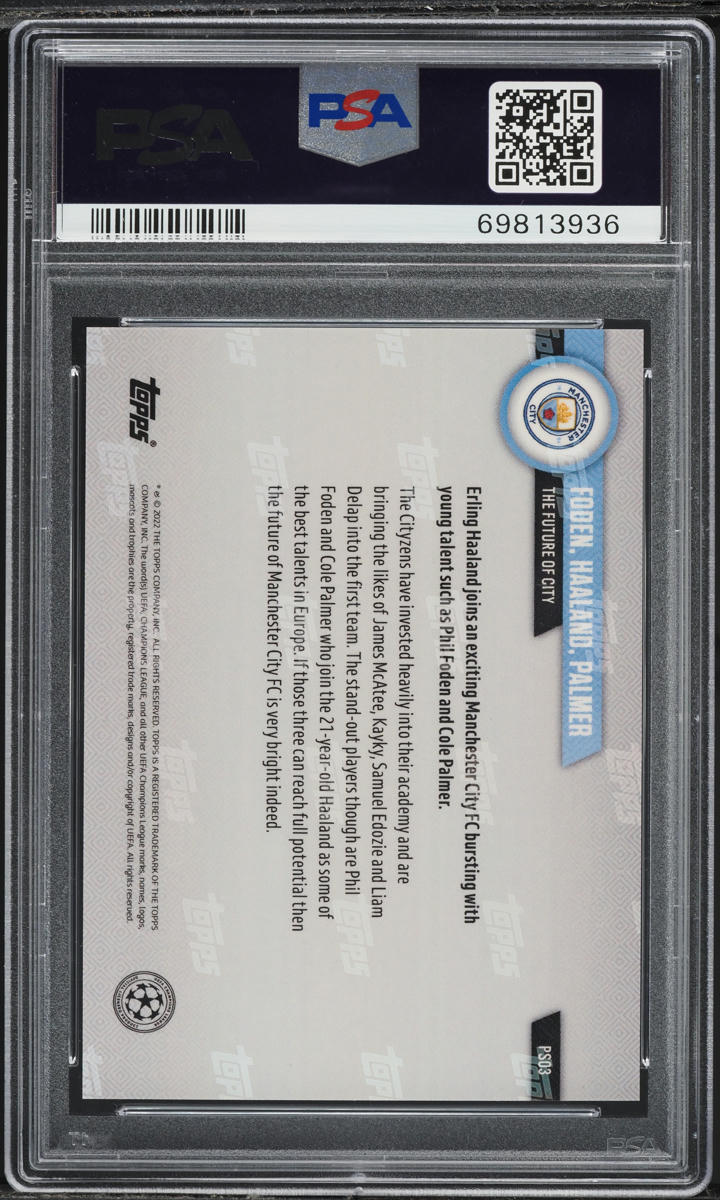 2022 Topps Now UEFA Purple Foden Haaland Palmer /99 #PS03 PSA 10 GEM MINT