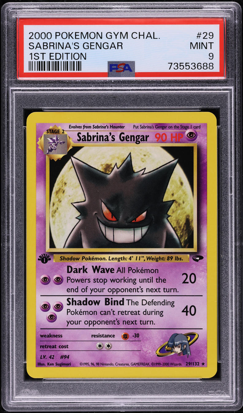 2000 Pokemon Gym Challenge 1st Edition Sabrina's Gengar #29 PSA 9 MINT