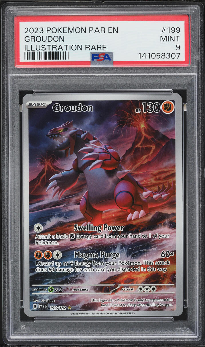 2023 Pokemon Scarlet & Violet Paradox Rift IR Groudon #199 PSA 9 MINT