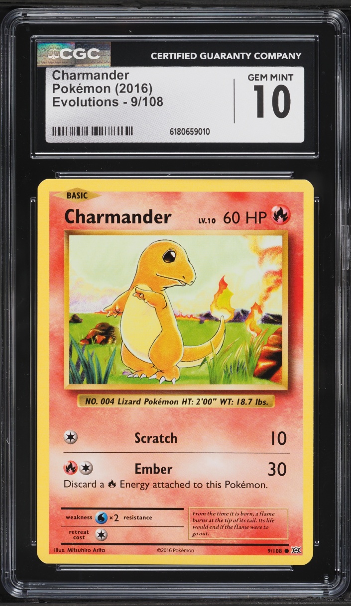 2016 Pokemon XY Evolutions Charmander #9 CGC 10 GEM MINT