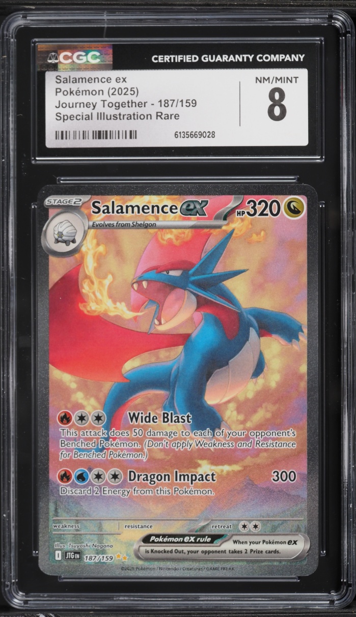 2025 Pokemon Scarlet & Violet Journey Together SIR Salamence EX #187 CGC 8 NM-MT