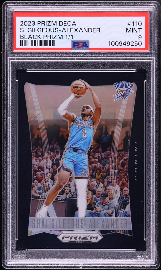 2023 Panini Prizm Deca Black Shai Gilgeous-Alexander 1/1 #110 PSA 9 MINT