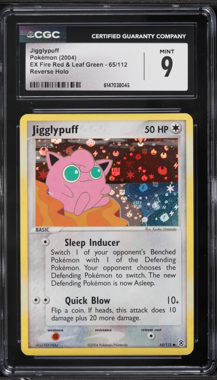 2004 Pokemon EX Fire Red & Leaf Green Reverse Holo Jigglypuff #65 CGC 9 MINT