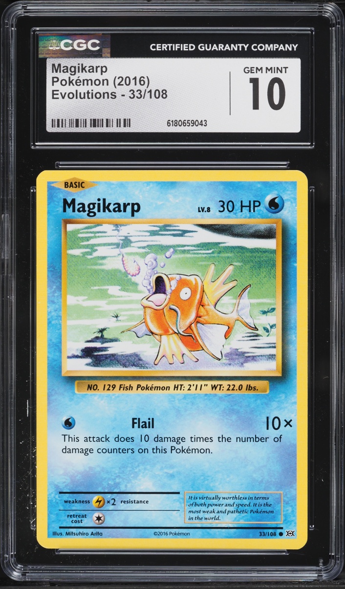 2016 Pokemon XY Evolutions Magikarp #33 CGC 10 GEM MINT