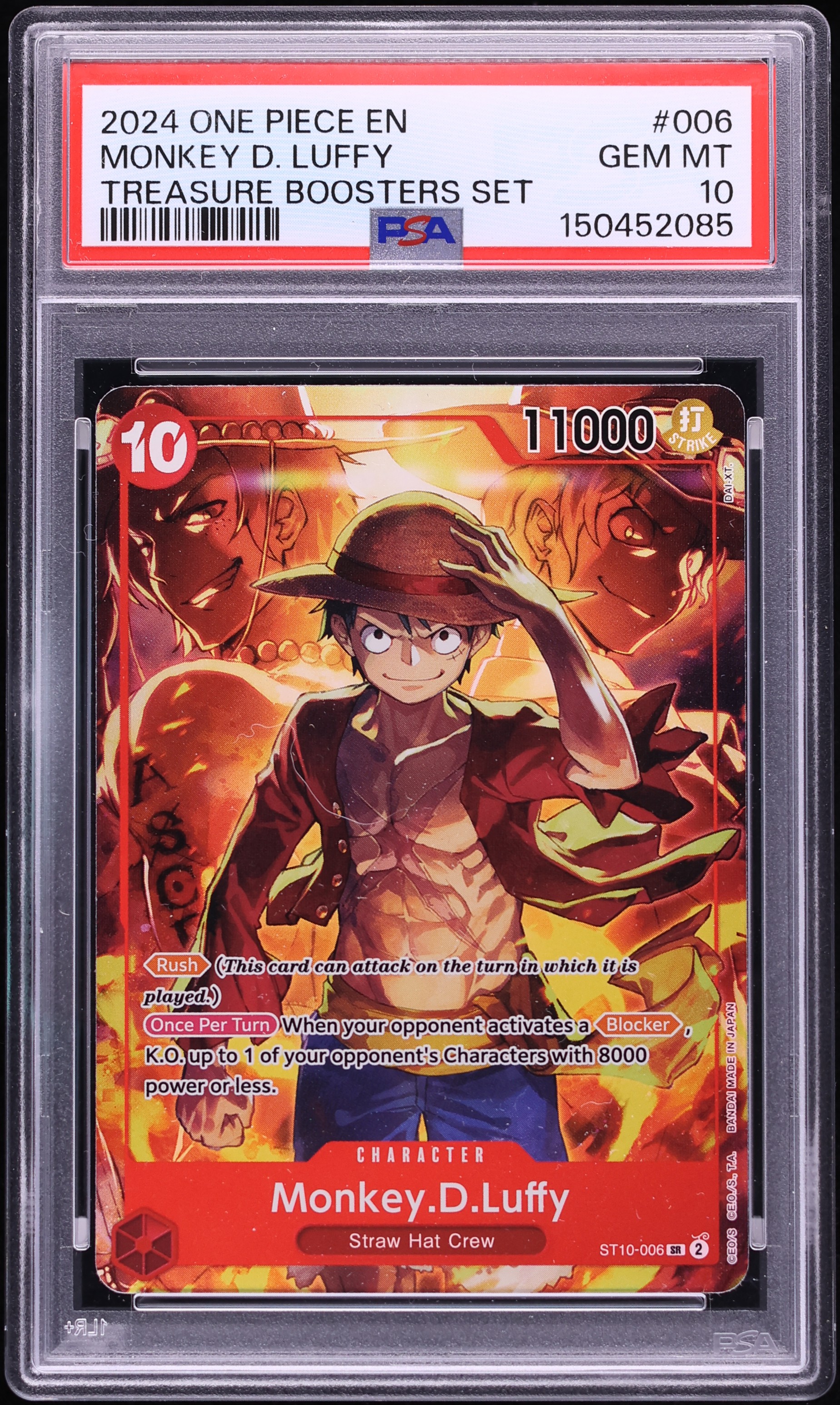 2024 One Piece Treasure Booster Set SR Monkey D. Luffy #ST10-006 PSA 10 GEM MINT