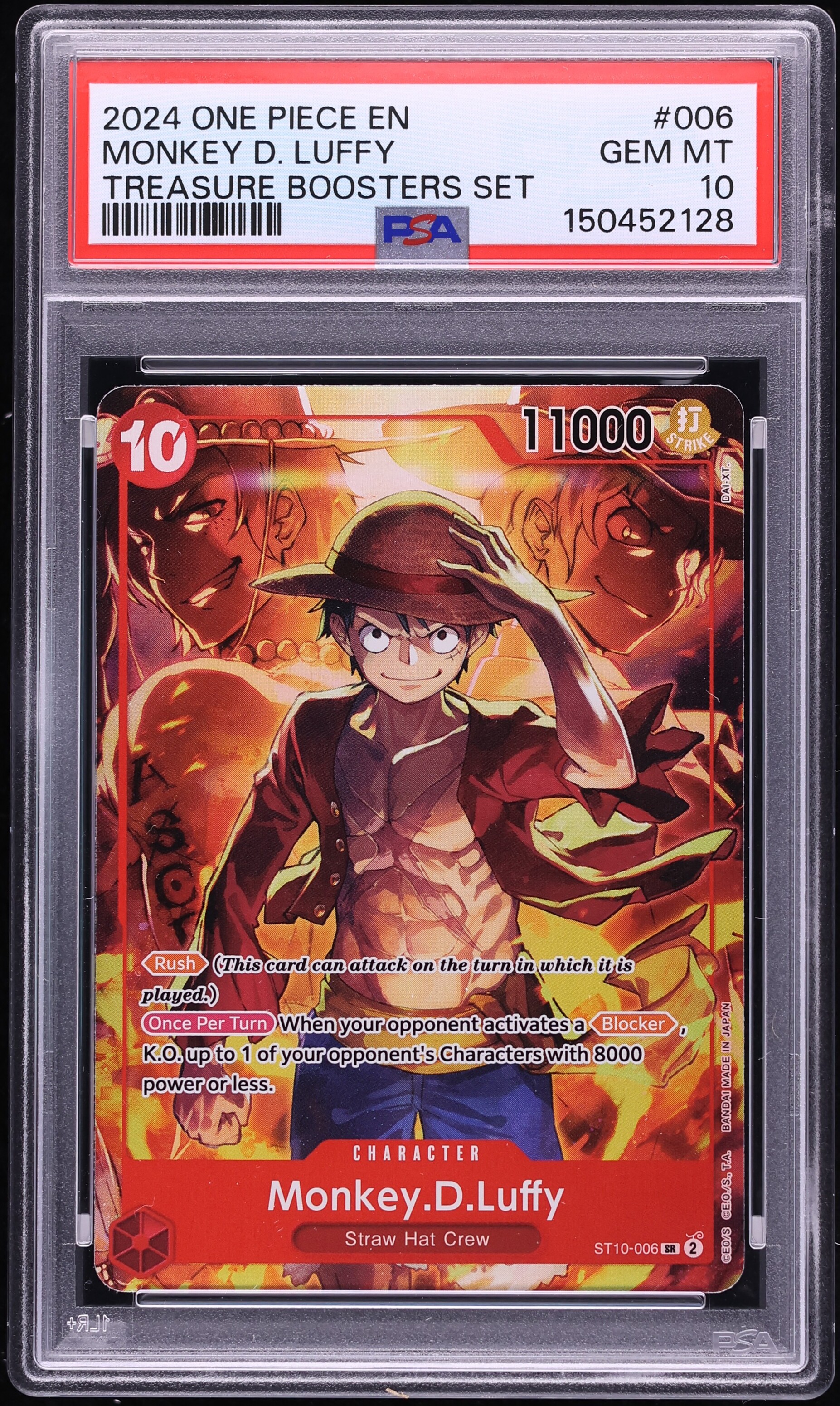 2024 One Piece Treasure Booster Set SR Monkey D. Luffy #ST10-006 PSA 10 GEM MINT