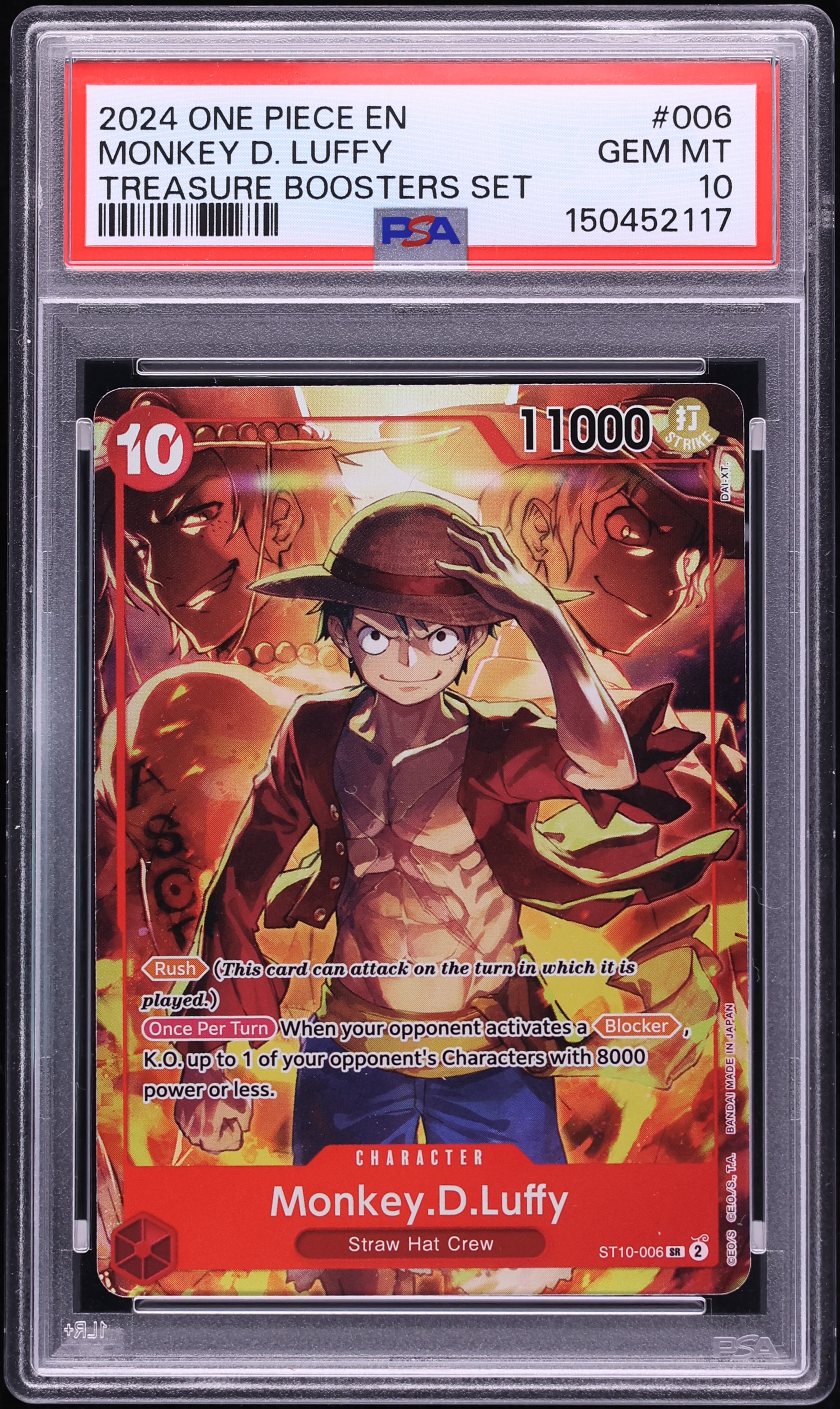 2024 One Piece Treasure Booster Set SR Monkey D. Luffy #ST10-006 PSA 10 GEM MINT