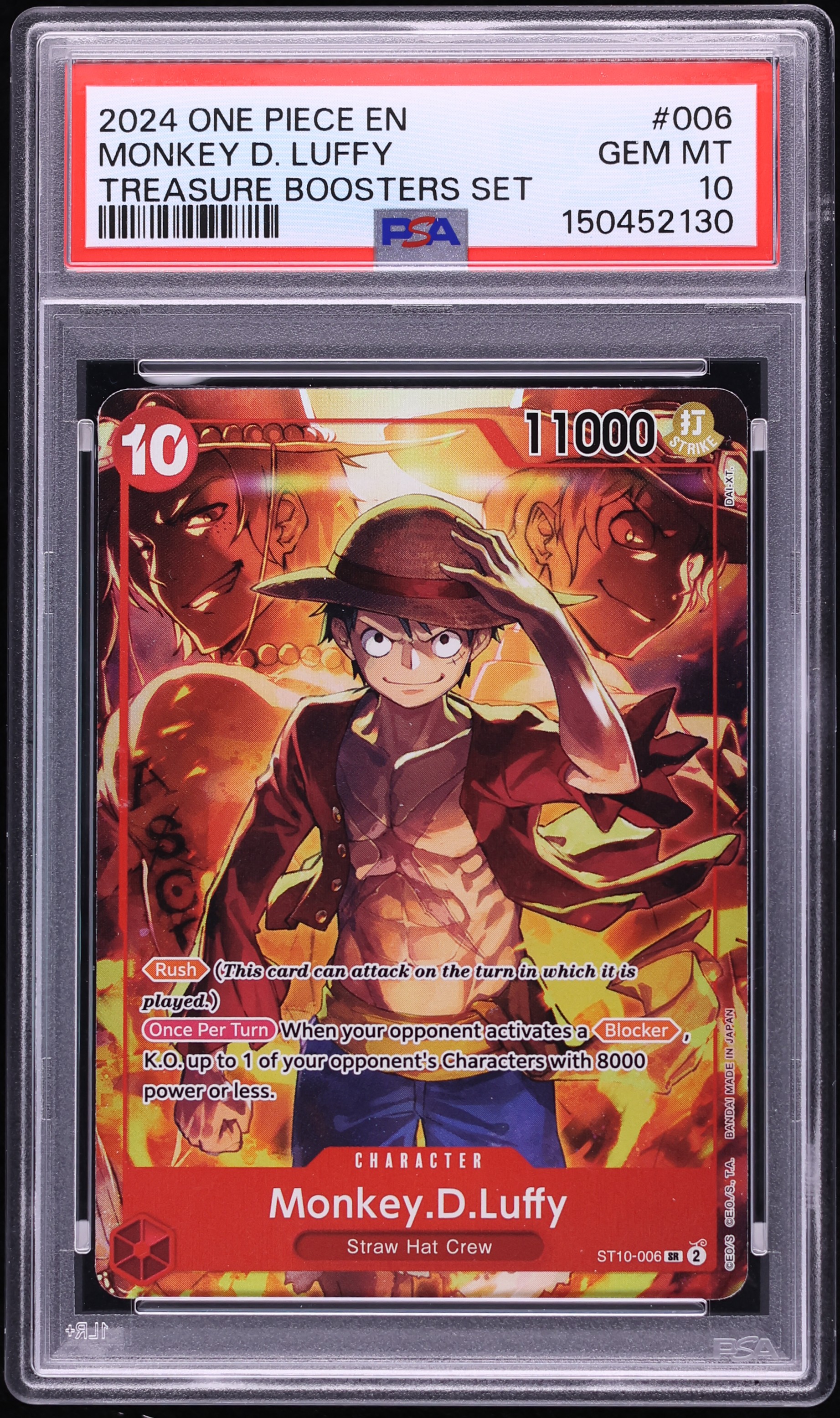 2024 One Piece Treasure Booster Set SR Monkey D. Luffy #ST10-006 PSA 10 GEM MINT