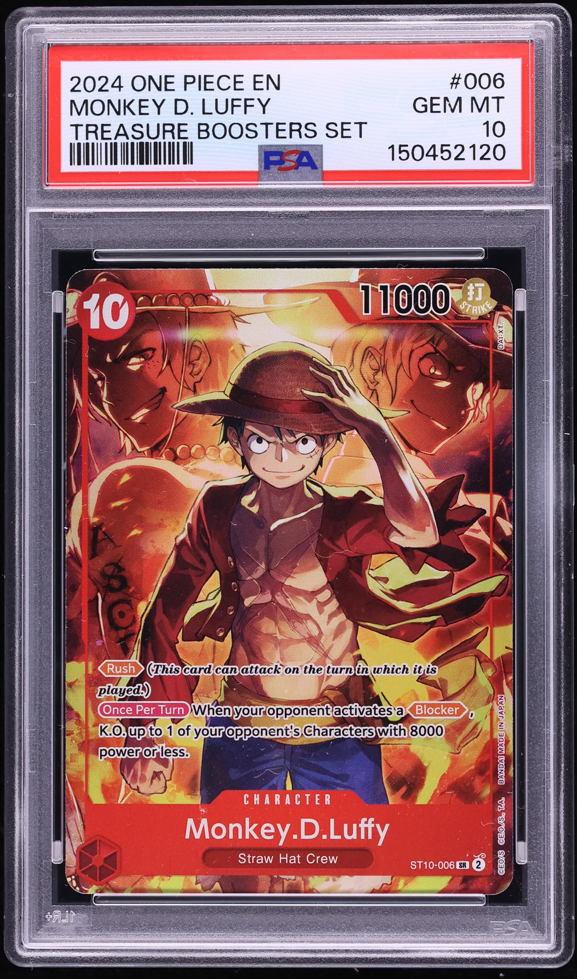 2024 One Piece Treasure Booster Set SR Monkey D. Luffy #ST10-006 PSA 10 GEM MINT