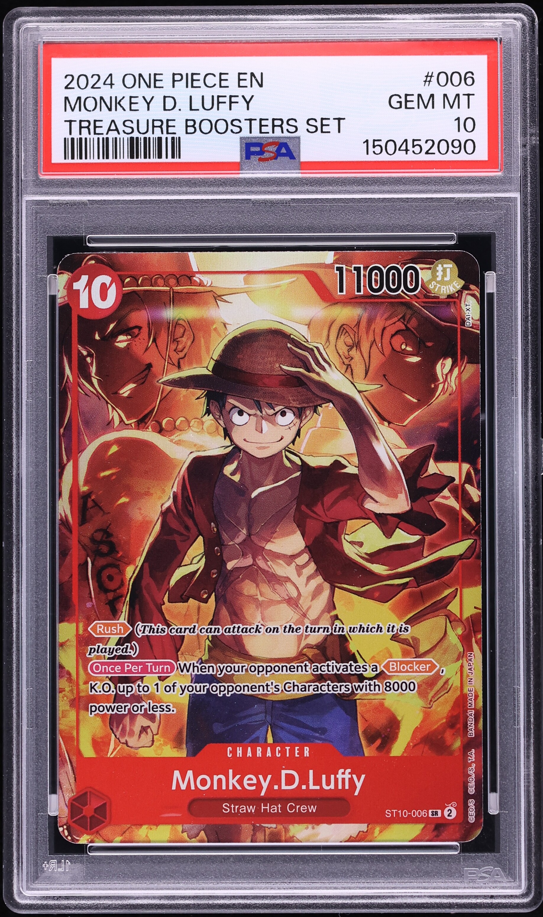 2024 One Piece Treasure Booster Set SR Monkey D. Luffy #ST10-006 PSA 10 GEM MINT
