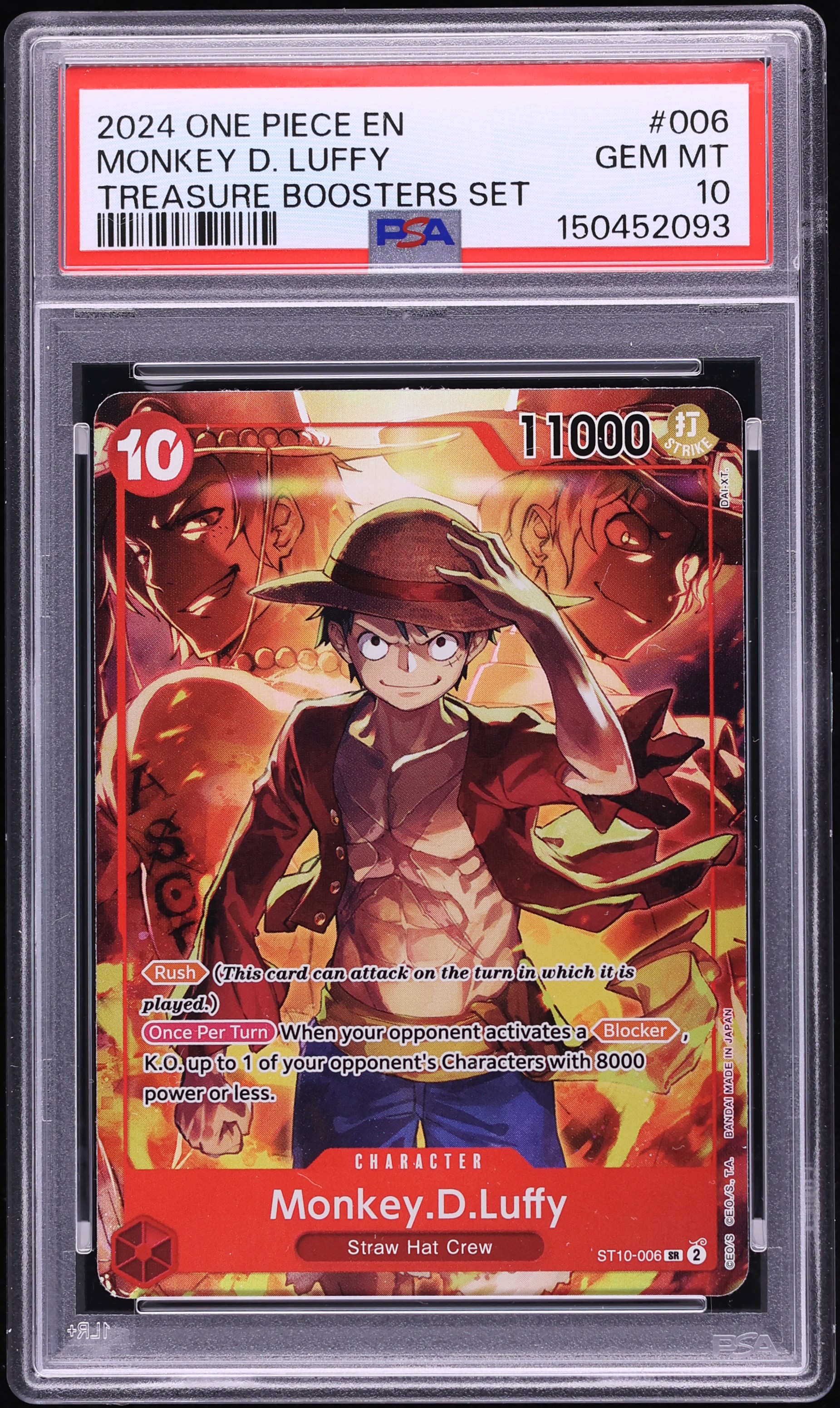 2024 One Piece Treasure Booster Set SR Monkey D. Luffy #ST10-006 PSA 10 GEM MINT