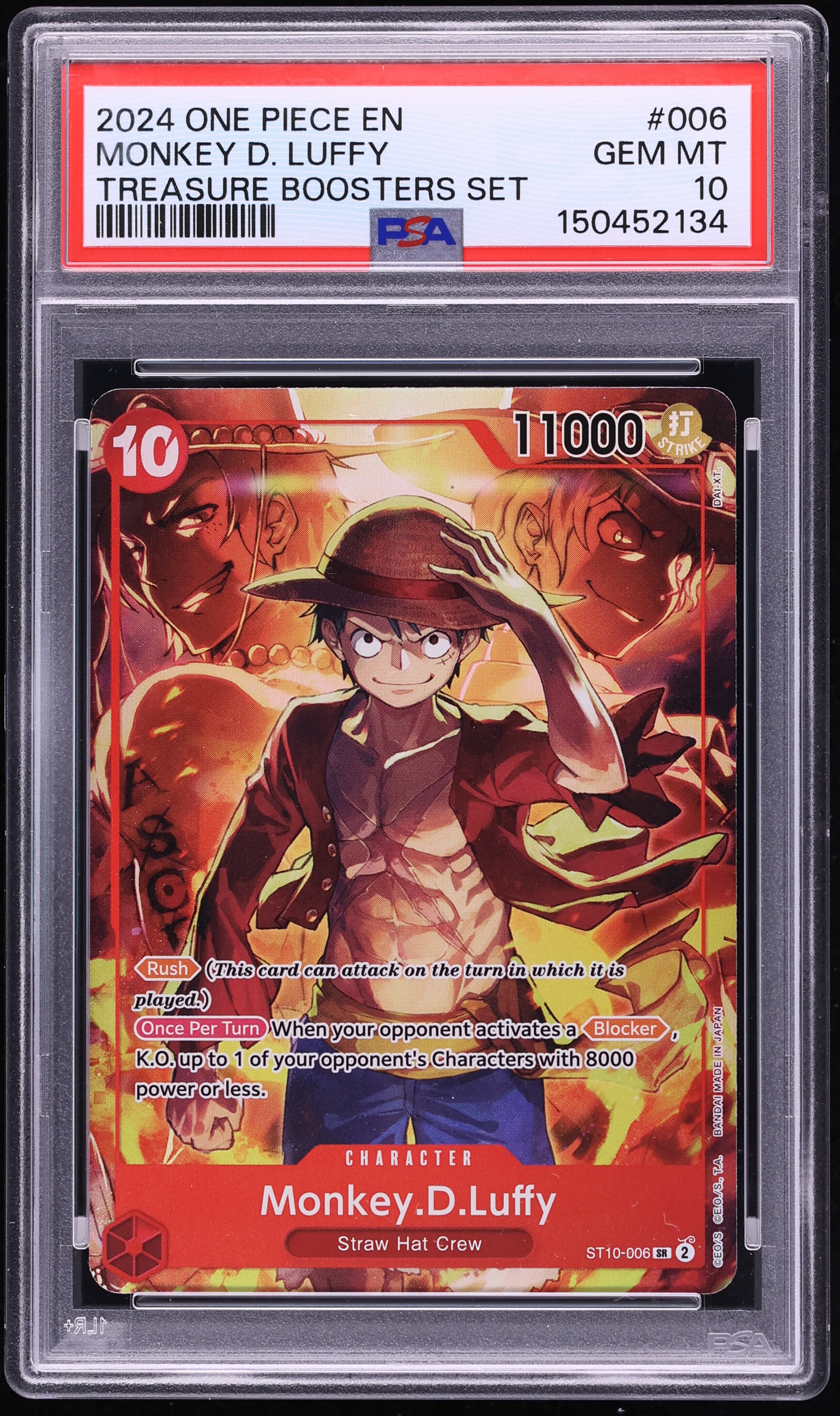 2024 One Piece Treasure Booster Set SR Monkey D. Luffy #ST10-006 PSA 10 GEM MINT