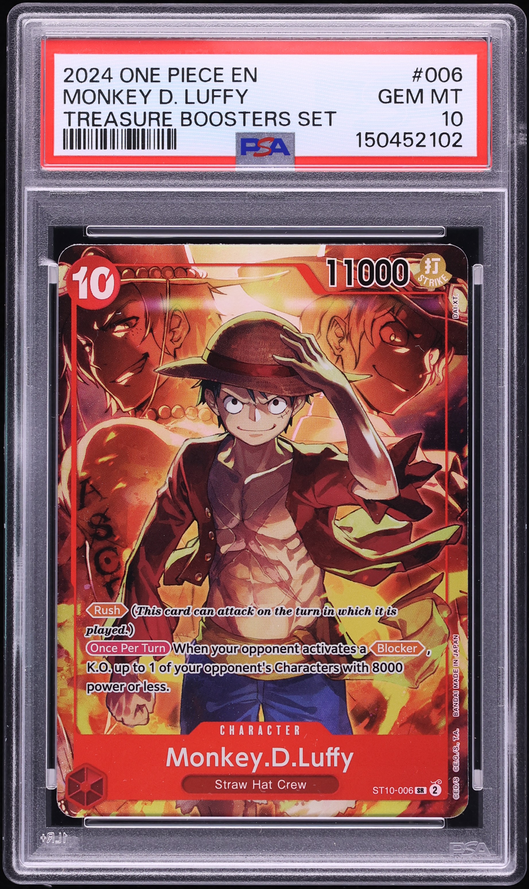 2024 One Piece Treasure Booster Set SR Monkey D. Luffy #ST10-006 PSA 10 GEM MINT