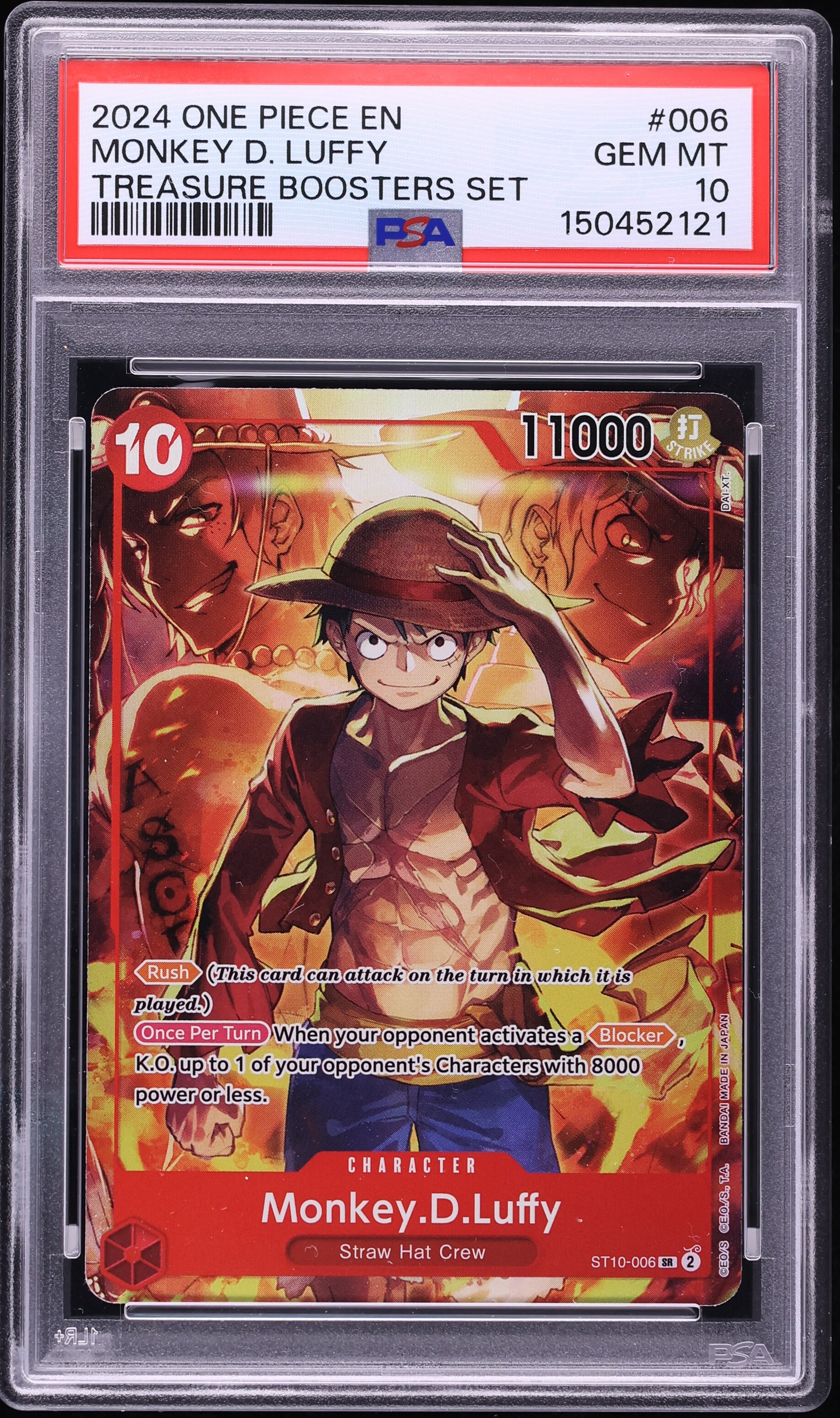 2024 One Piece Treasure Booster Set SR Monkey D. Luffy #ST10-006 PSA 10 GEM MINT