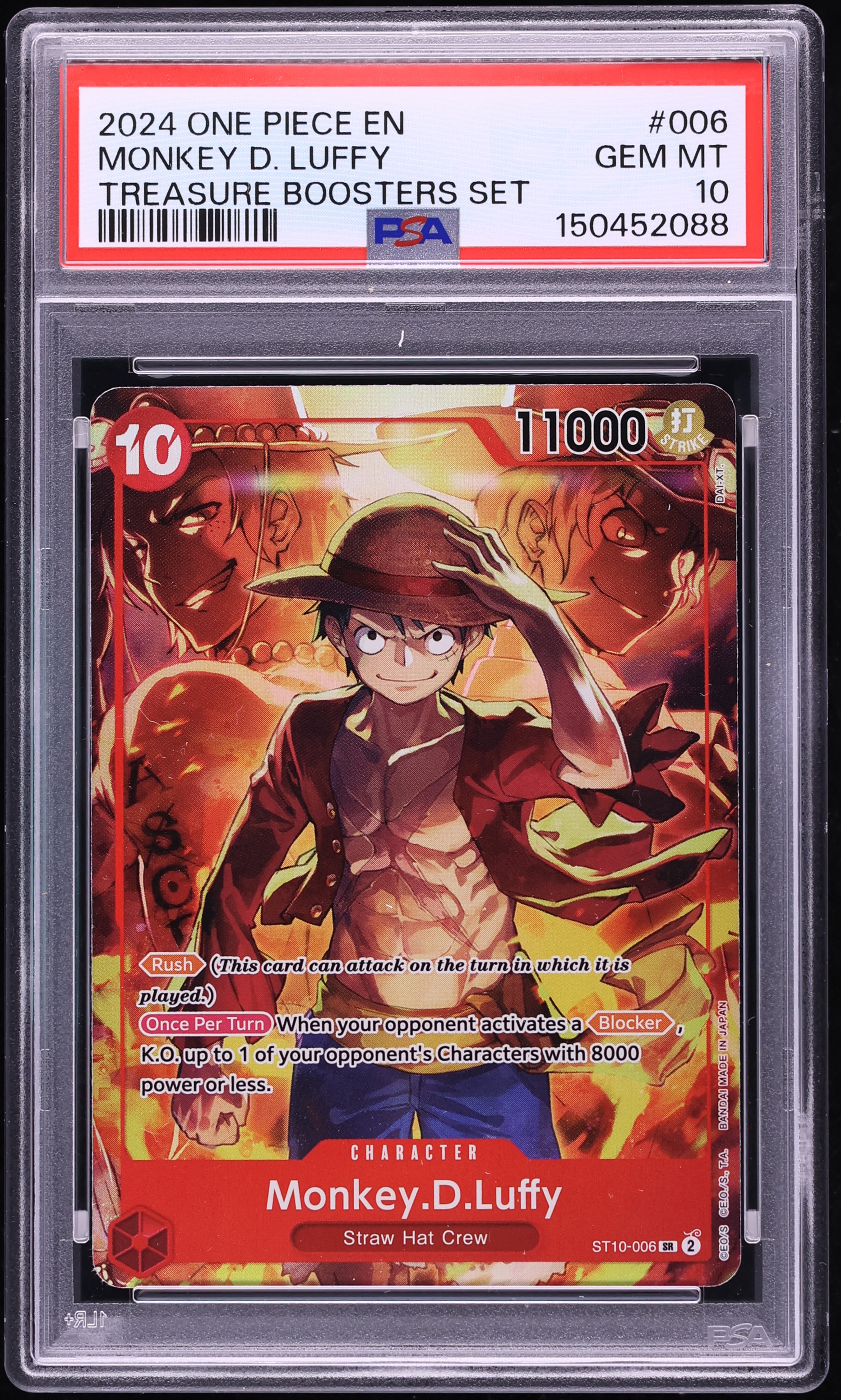 2024 One Piece Treasure Booster Set SR Monkey D. Luffy #ST10-006 PSA 10 GEM MINT