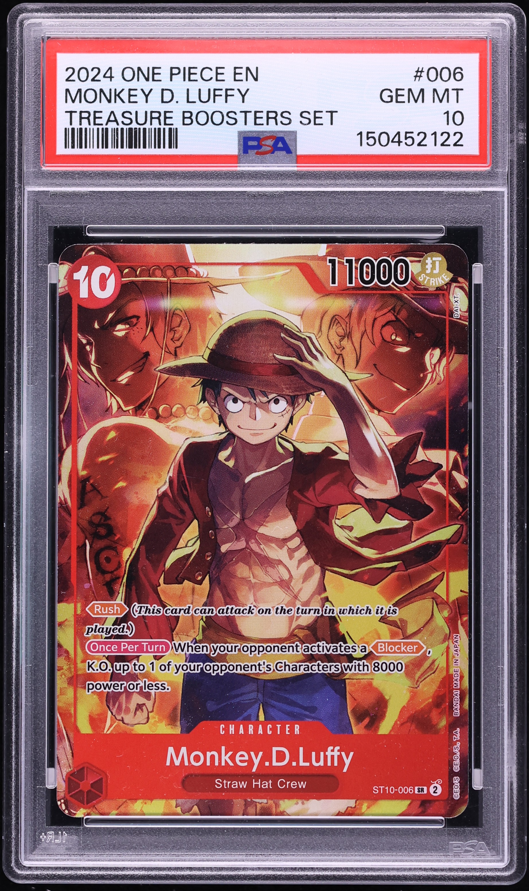 2024 One Piece Treasure Booster Set SR Monkey D. Luffy #ST10-006 PSA 10 GEM MINT