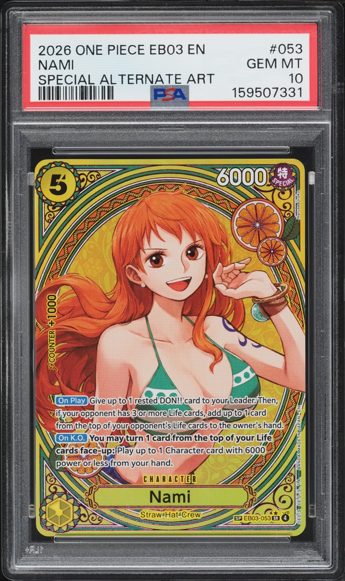 2026 One Piece Extra Booster Heroines Edition SAR Nami #053 PSA 10 GEM MINT