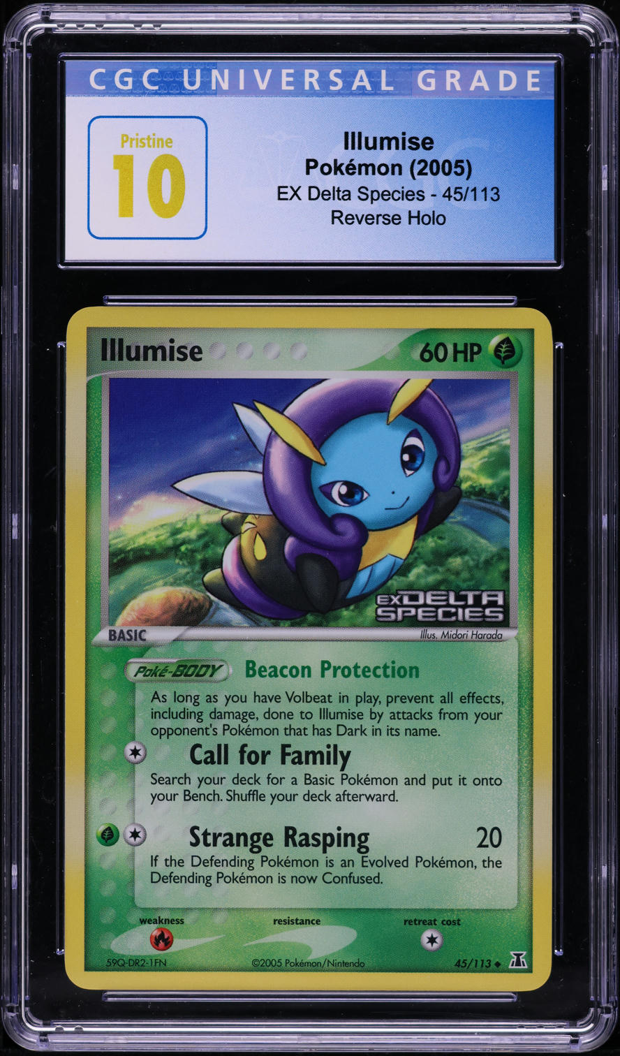 2005 Pokemon EX Delta Species Reverse Holo Illumise #45 CGC 10 PRISTINE