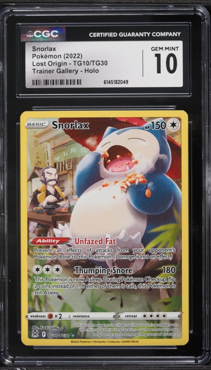 2022 Pokemon Sword & Shield Lost Origin Trainer Gallery CHR Snorlax #TG10 CGC 10 GEM MINT