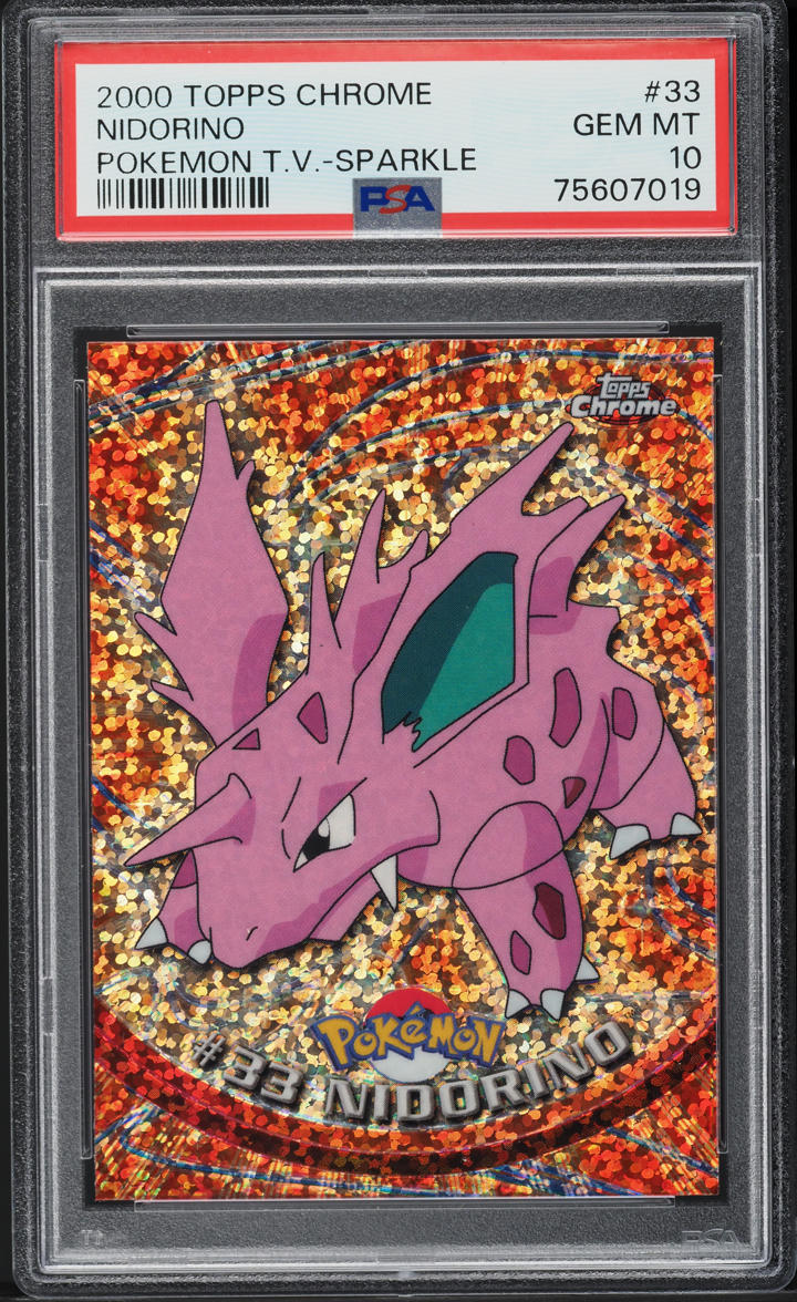 2000 Topps Chrome Pokemon Series 1 Sparkle Nidorino #33 PSA 10 GEM MINT