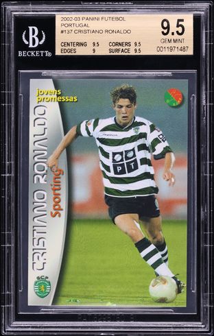 2003 Panini Sports Mega Craques Cristiano Ronaldo ROOKIE #137 PSA