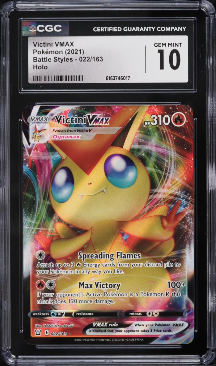 2021 Pokemon SWSH Battle Styles Full Art Victini VMAX #22 CGC 10 GEM MINT