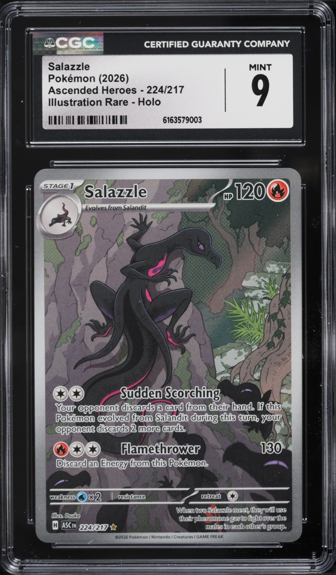 2026 Pokemon Mega Evolution Ascended Heroes IR Salazzle #224 CGC 9 MINT