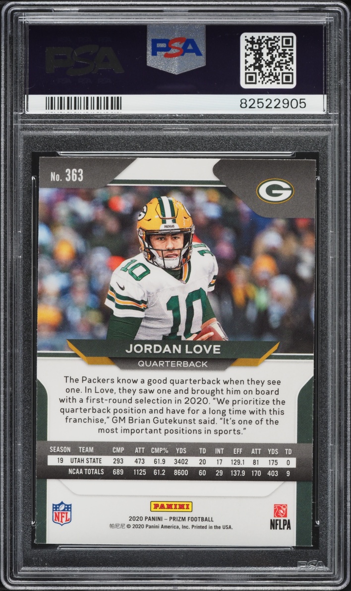 2020 Panini Prizm Jordan Love ROOKIE #363 PSA 10 GEM MINT