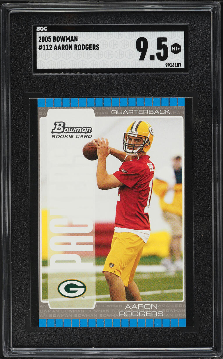 2005 Bowman Football Aaron Rodgers ROOKIE #112 SGC 9.5 MINT+