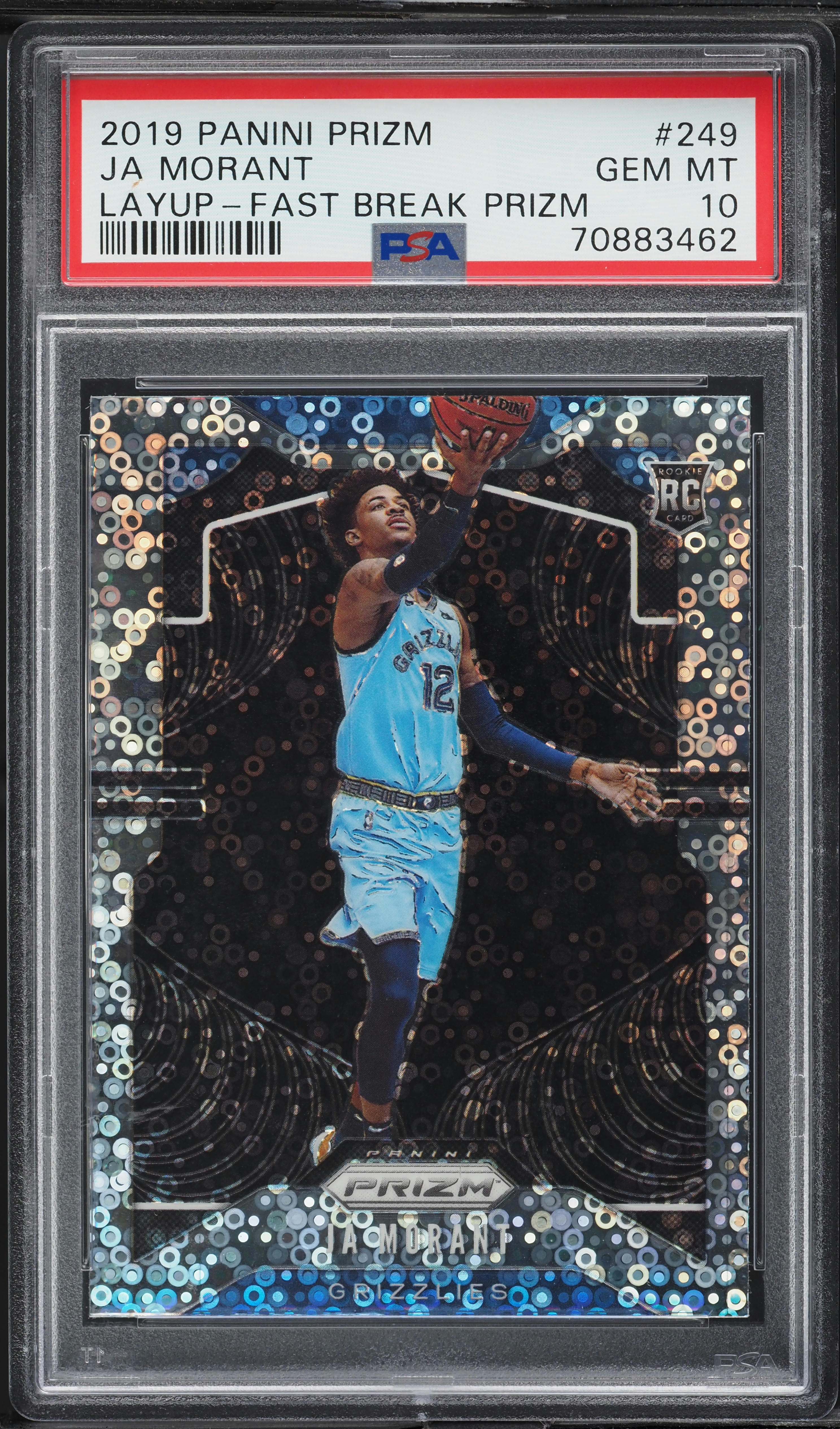 2019 Panini Prizm Variation Fast Break Ja Morant ROOKIE #249 PSA