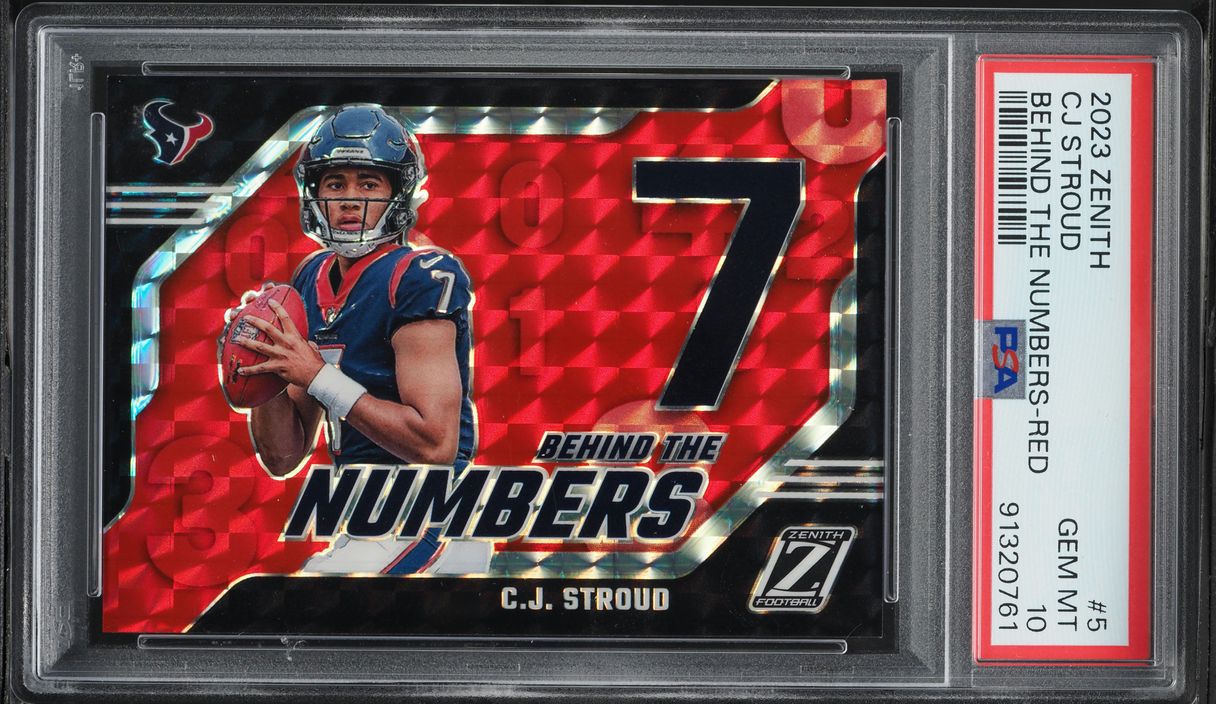 2023 Panini Zenith Behind The Numbers Red C.J. Stroud ROOKIE #5 PSA 10 GEM MINT