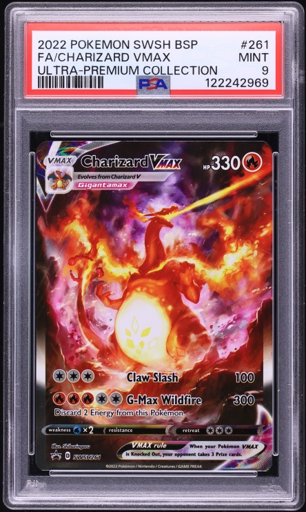 2022 Pokemon Sword & Shield Promo Ultra Premium Full Art Charizard VMAX #SWSH261 PSA 9 MINT
