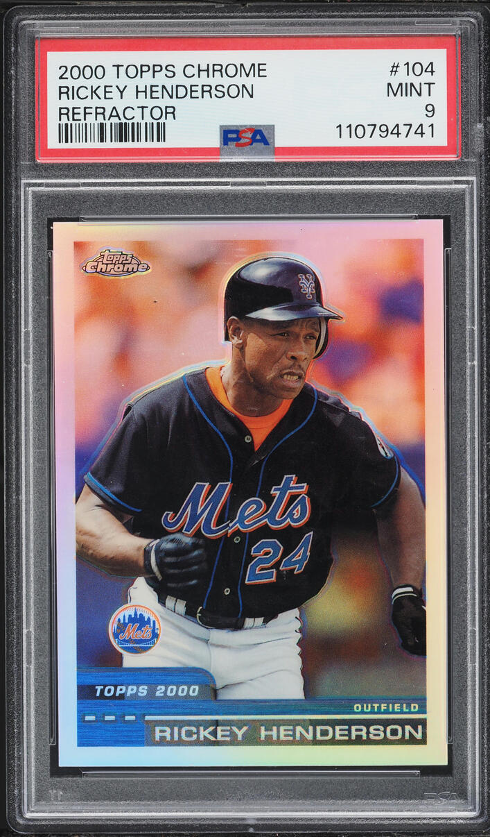 2000 Topps Chrome Refractor Rickey Henderson #104 PSA 9 MINT