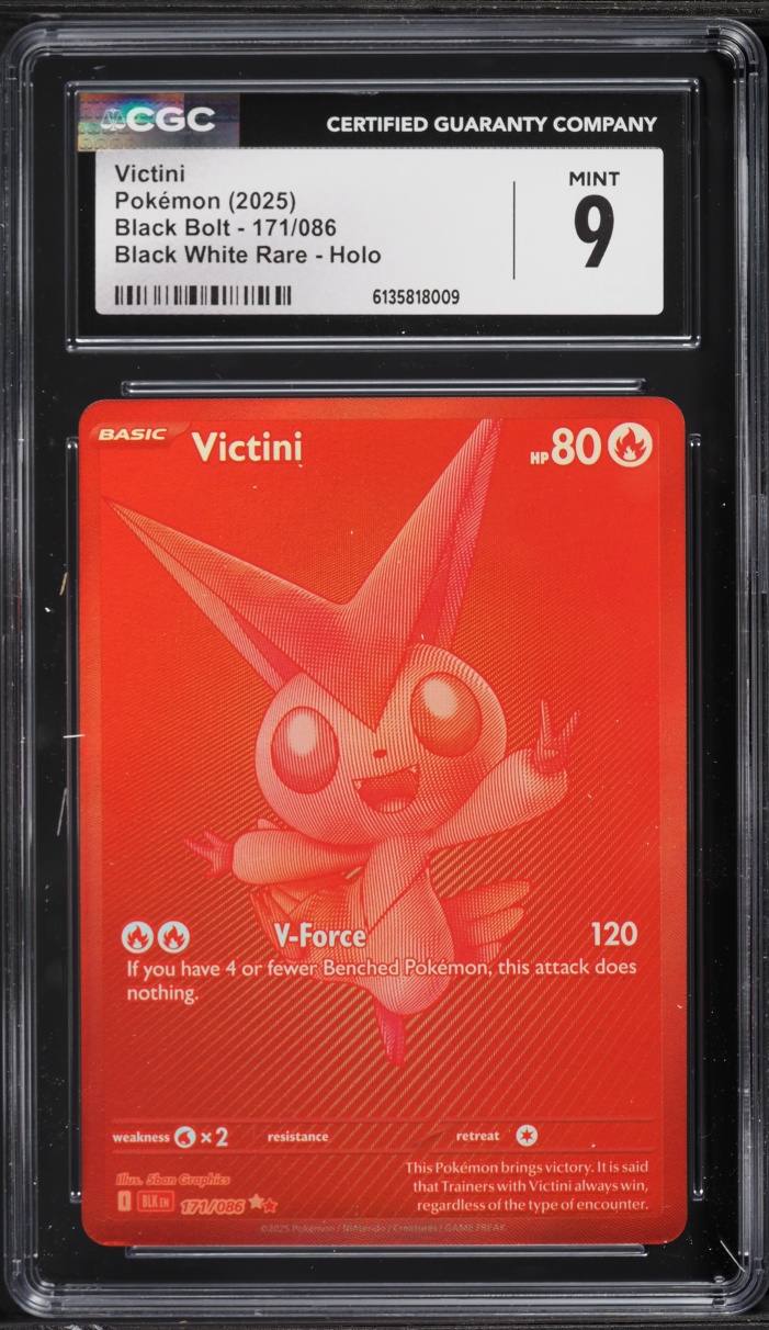2025 Pokemon Scalet & Violet Black Bolt BWR Victini #171 CGC 9 MINT