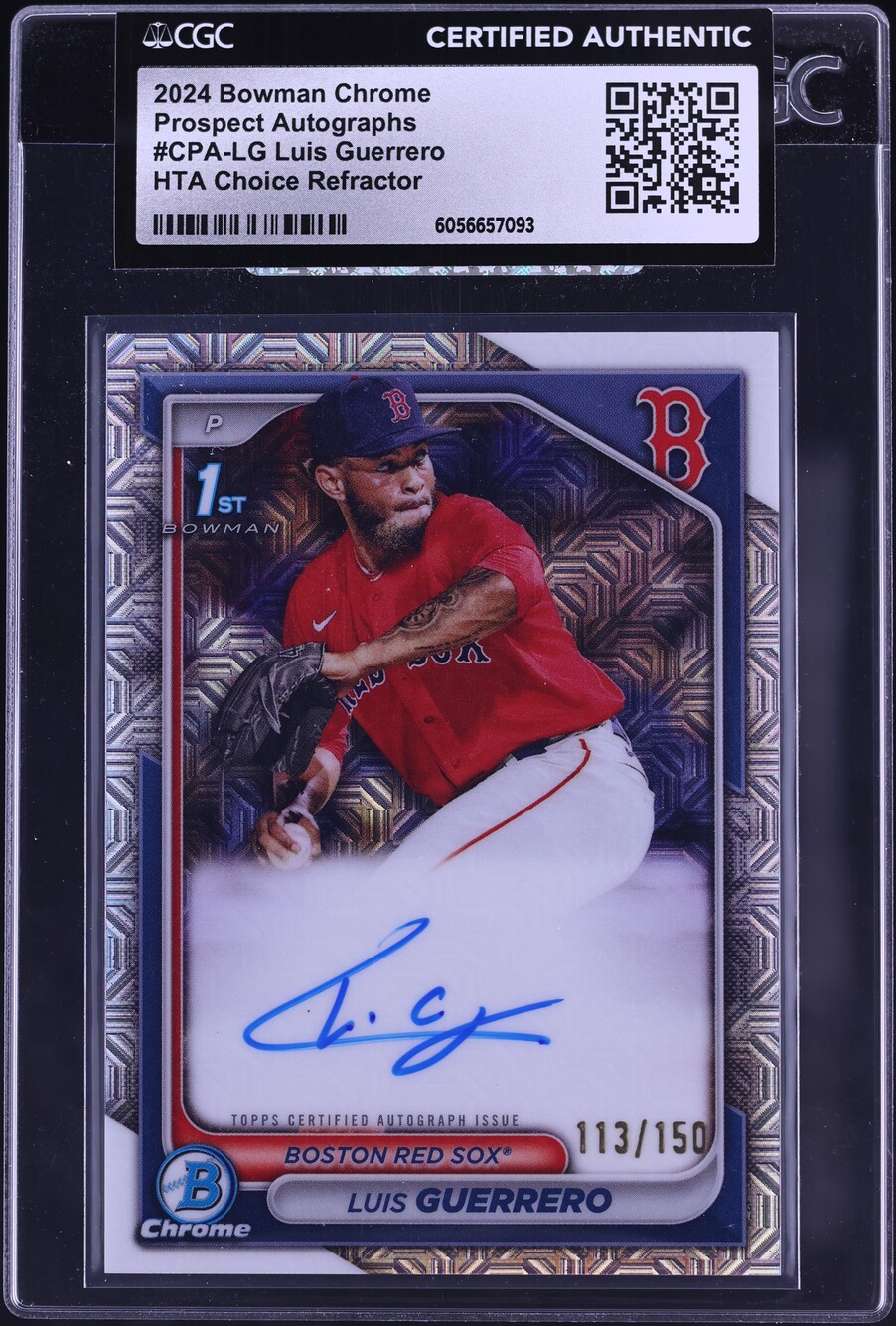 2024 Bowman Chrome HTA Choice Ref. Luis Guerrero PROSPECT AUTO /150 CGC ...