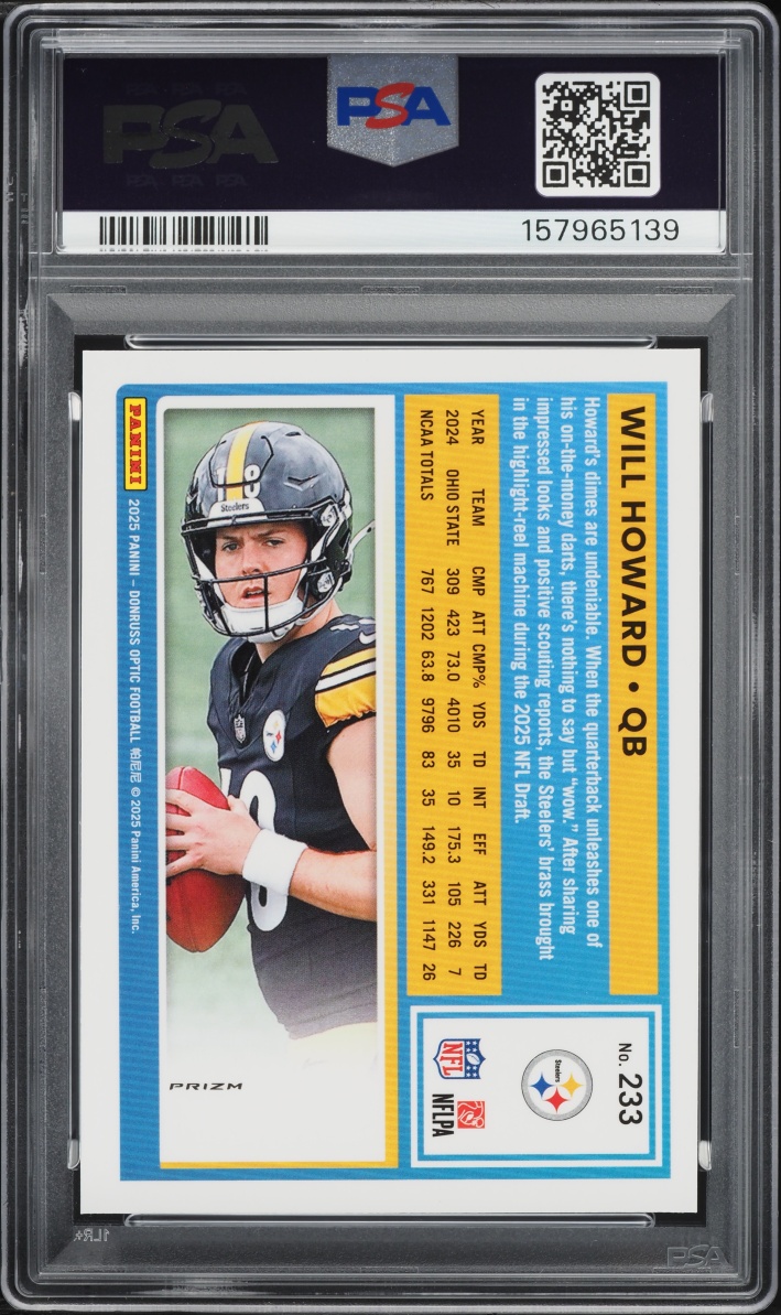 2025 Donruss Optic Stars Will Howard ROOKIE #233 PSA 10 GEM MINT