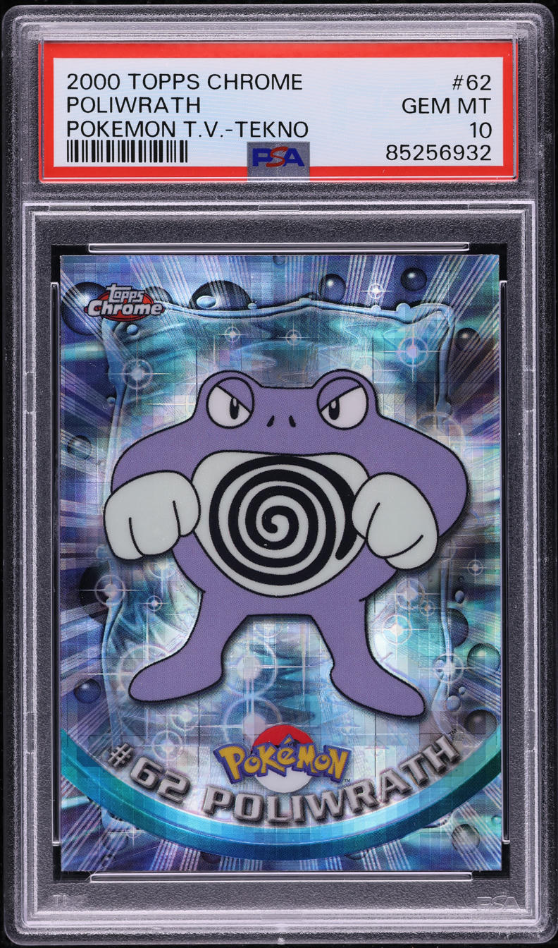 2000 Topps Chrome Pokemon Series 1 Tekno Poliwrath #62 PSA 10 GEM MINT