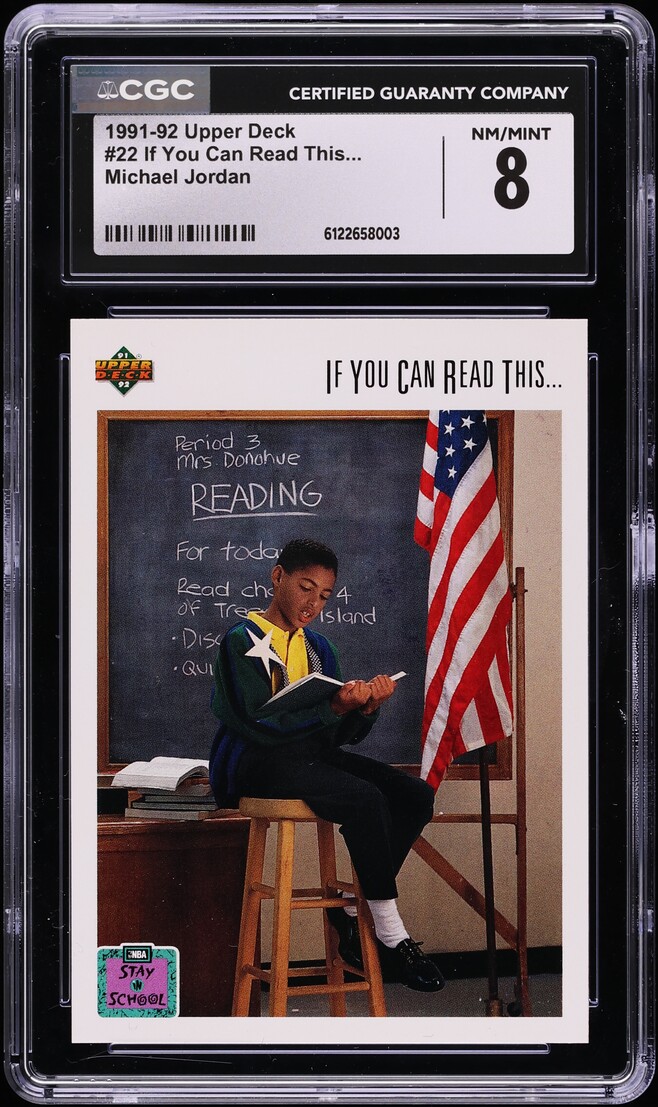 1991 Upper Deck If You Can Read This... Michael Jordan #22 CGC 8 NM-MT