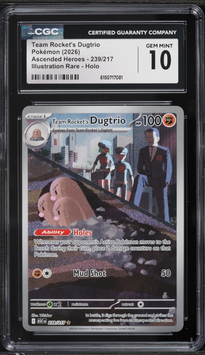 2026 Pokemon Mega Evolution Ascended Heroes IR Team Rocket's Dugtrio #239 CGC 10 GEM MINT