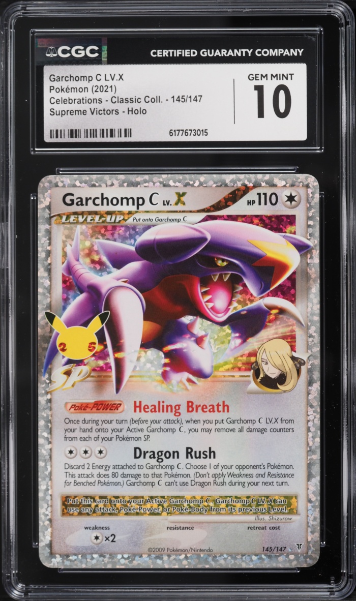 2021 Pokemon Sword & Shield Celebrations Holo Garchomp C LV.X #145 CGC 10 GEM MINT