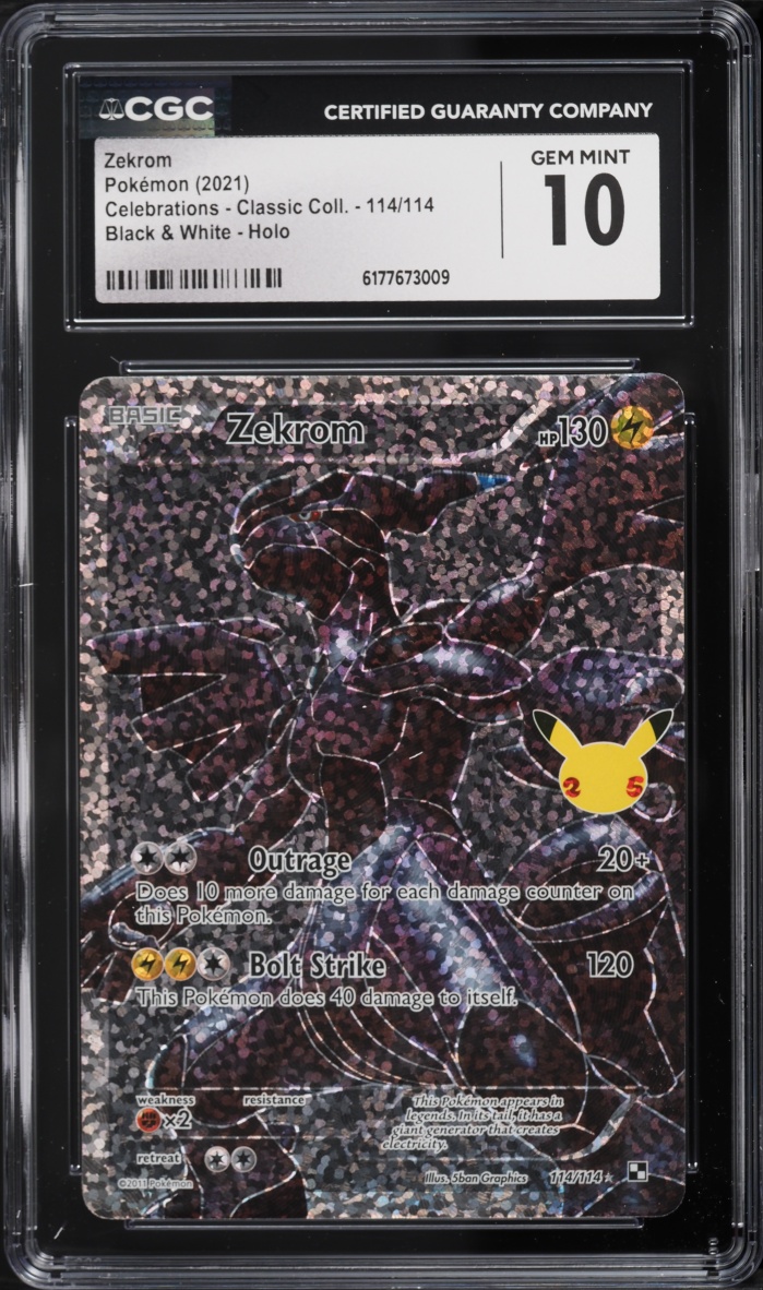 2021 Pokemon SWSH Celebrations Classic Collection Full Art Zekrom #114 CGC 10 GEM MINT