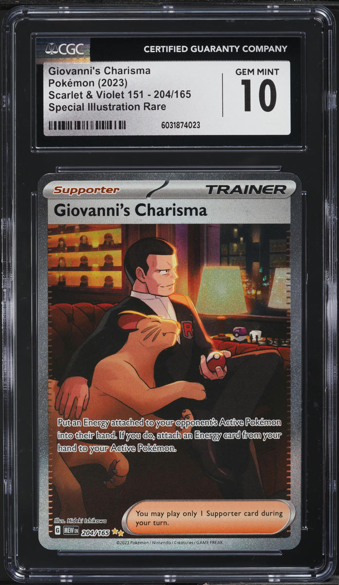 2023 Pokemon Scarlet & Violet 151 IR Giovanni's Charisma #204 CGC 10 GEM MINT