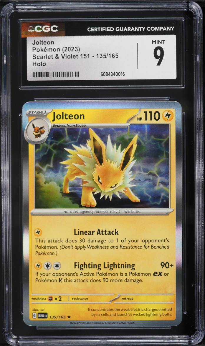 2023 Pokemon Scarlet & Violet 151 Holo Jolteon #135 CGC 9 MINT