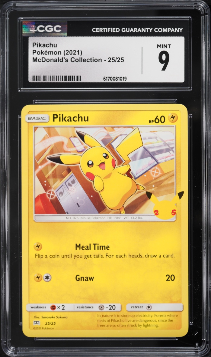 2021 Pokemon Sword & Shield McDonald's Collection Pikachu #25 CGC 9 MINT