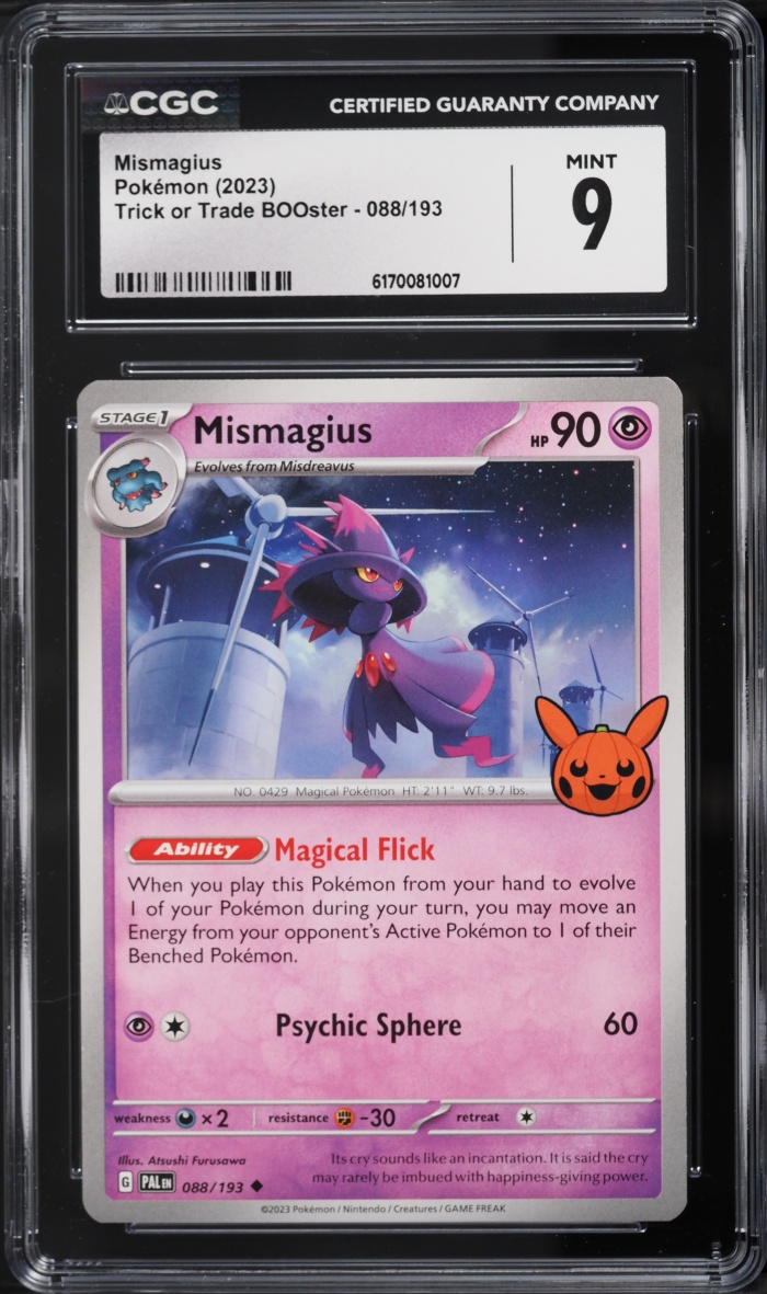 2023 Pokemon Scarlet & Violet Trick Or Trade BOOster Mismagius #88 CGC 9 MINT