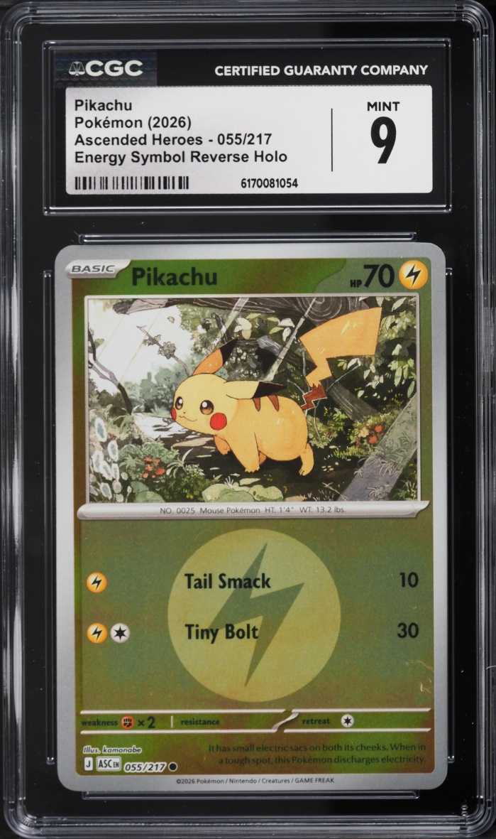 2026 Pokemon Mega Evolution Ascended Heroes Energy Symbol Reverse Holo Pikachu #055 CGC 9 MINT