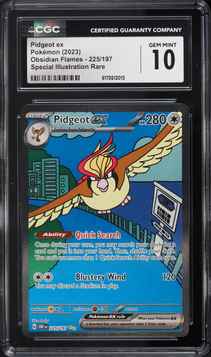 2023 Pokemon Scarlet & Violet Obsidian Flames SIR Pidgeot Ex #225 CGC 10 GEM MINT