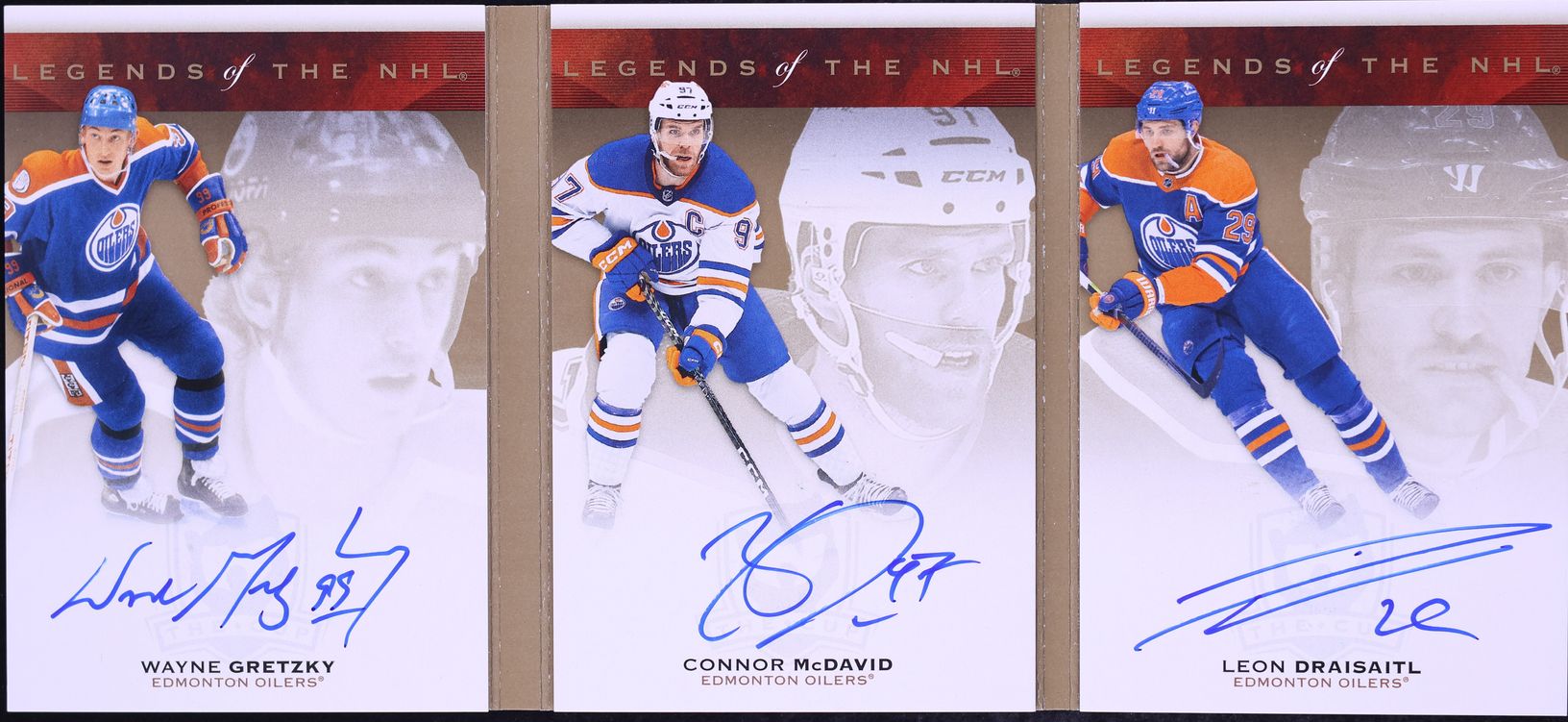 2024 Upper Deck The Cup '23 Legends Of NHL Triple McDavid Draisaitl Gretzky AUTO /9 CGC AUTH